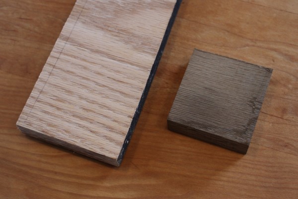 Wood before and after fuming